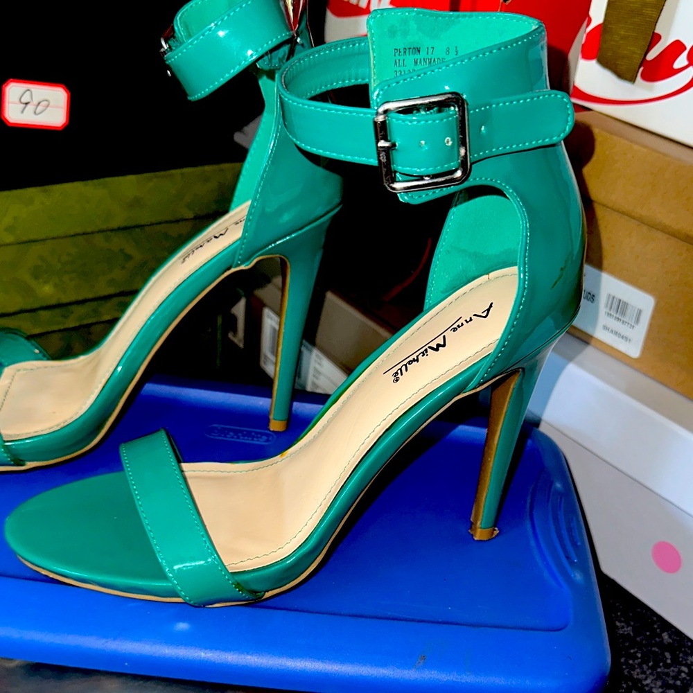 Anne Michelle Turquoise High Heel Sandals